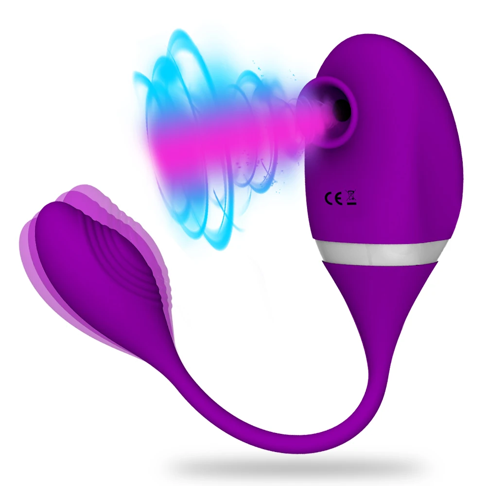 2 in 1 Clitoris Sucking Vibrator for Women Vibrating Egg Licking Oral Clit Vacuum Stimulator Female Sex Toy for Adults