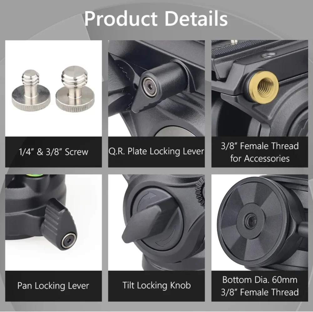 KA7 Professional Video Monopod Kit Unipod and Fluid Head Travel Tripod Stand Tel