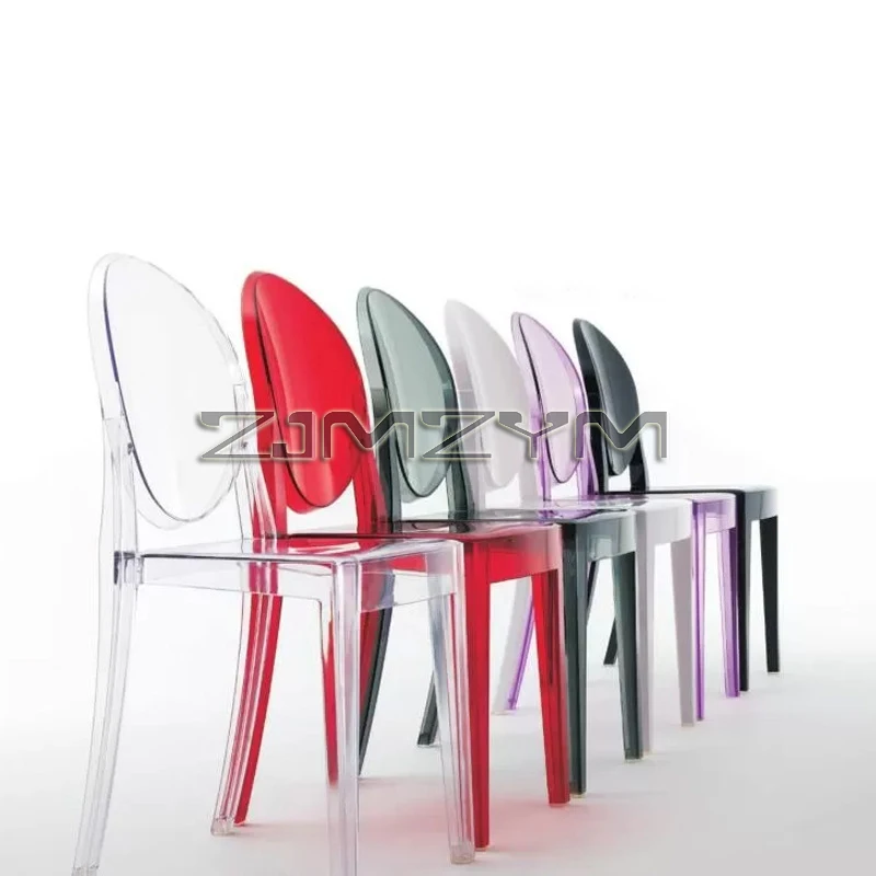 Leisure Chair Transparent Dining Acrylic Chair Multicolor Plastic Cosmetic Furniture Backrest