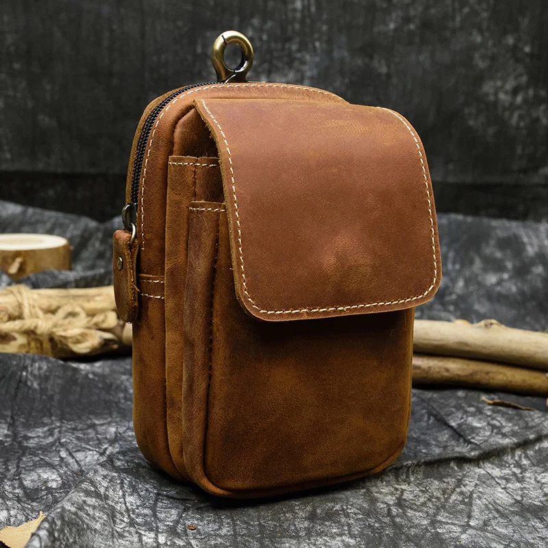 

Bag Leather Waist On Belt Mobile Phone Pouch Cellphone Fanny Pack Summer Mini Men Male