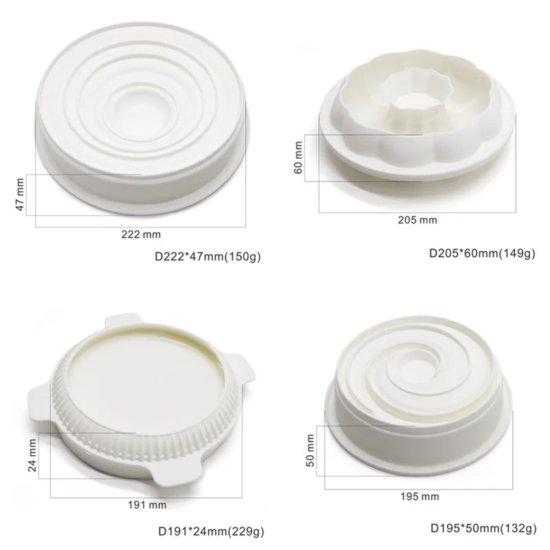 Round Corrugated Big Flower Mousse Cake Mold Taiji Design Silicone Mold for DIY Chocola... - SKU RCMM1913 - UGI Packaging