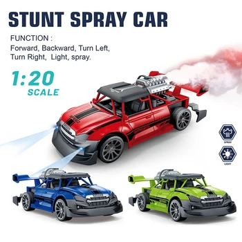 Bambini Ragazzo 1/20 Mini RC Auto 2.4G Telecomando Auto Camion con Luce Fumo Spray Auto Elettrica Radio Controllata Macchina Modello Giocattoli