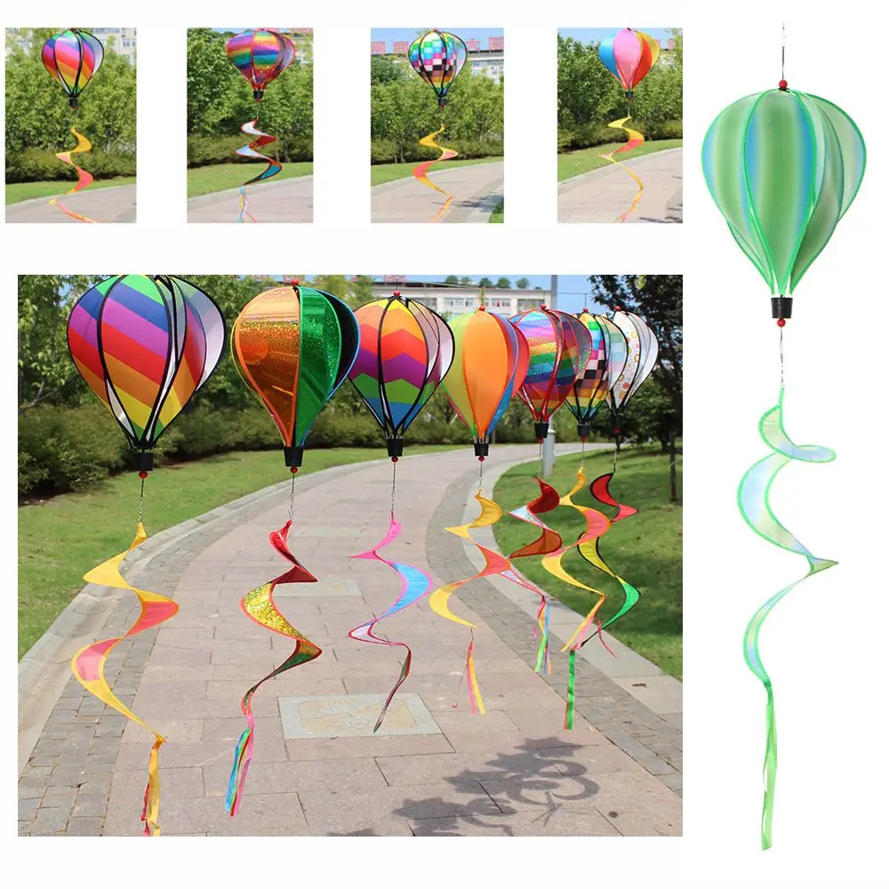 Colorful Wind Twister Lawn Decorations Yard Decor Lawn Outdoor Wind Spinners Pinwheels Whirlygig Toys Hot Air Balloon