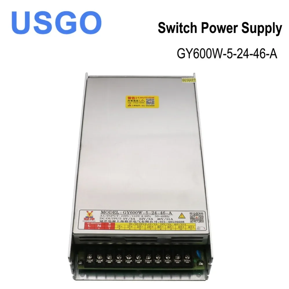 Guanyang Switch Power Supply For Laser Engraving Cutting Machine Gy600w52446 Saída dc 5v 3a 24v 3a 46v 11acnc Gy600w-5-24-46-a