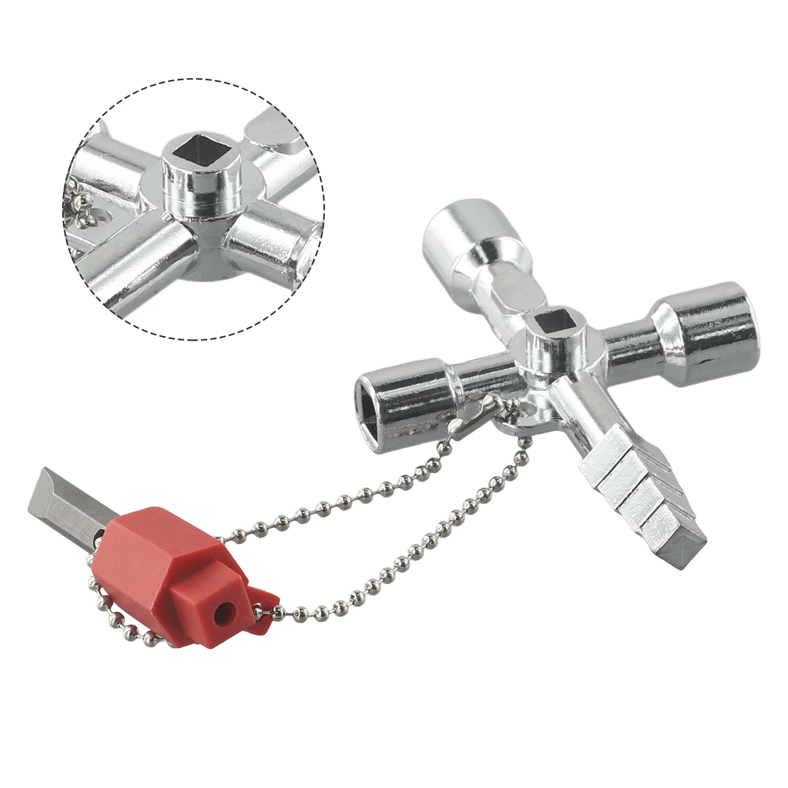 

4 Way Key Key Wrench Utility DIY With Screwdriver Stepped Key Triangle Zinc Alloy Gas Pipe Radiator Solid Bleed