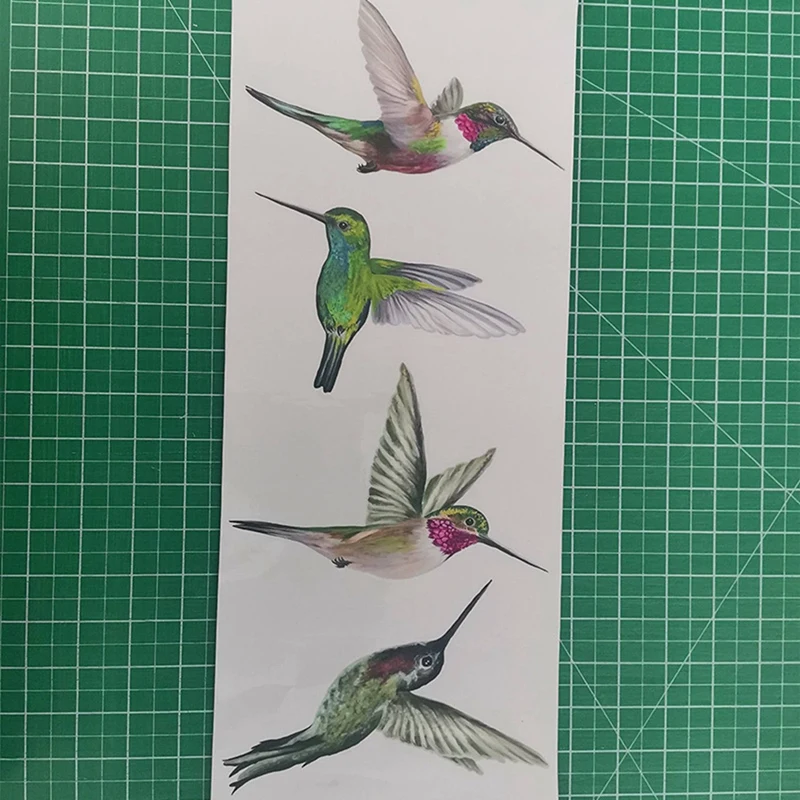 ABFB-8 Large Beautiful Humming Bird Static Cling Window Stickers Hummingbird Anti Collision Bird Strike Window Stickers