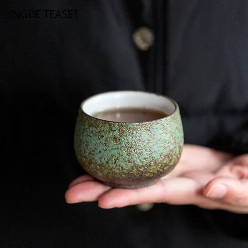 Tea Cup Insulated Tea Cup 2 pcs/lot Japanese-style Ceramic Teacup Handmade Tea Bowl Tea ceremony Accessories