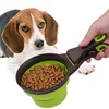 Collapsible Dog Food Scoop Pet Bag Clip Outdoor Bowl Measuring Cup Cat Food Sealing Clip Multifunctional Convenient Pet Supplies