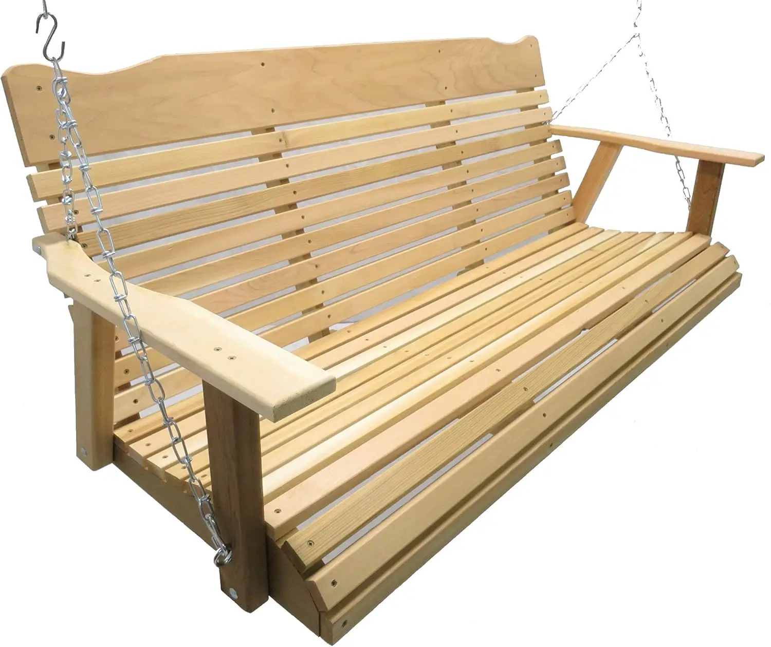 5' Natural Cedar Porch Swing, Amish Crafted, includes Chain & Springs 3