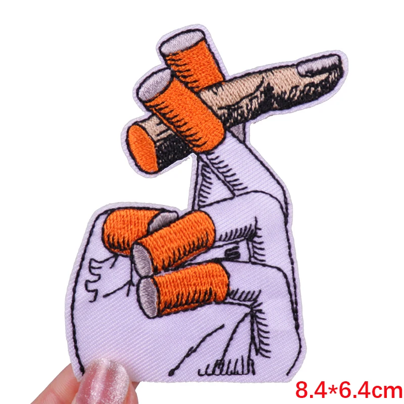 Punk Ghost Patch Finger Schädel Stickerei Patches Für Kleidung Thermoadhesive Patches Auf Kleidung Tier Katze Patch Für Kleidung – Detail 20