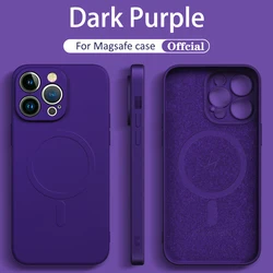 Official Liquid Silicone Magnetic Wireless Charging Case - Magsafe Compatible Cover for iPhone 13 Pro (DarkPurple)