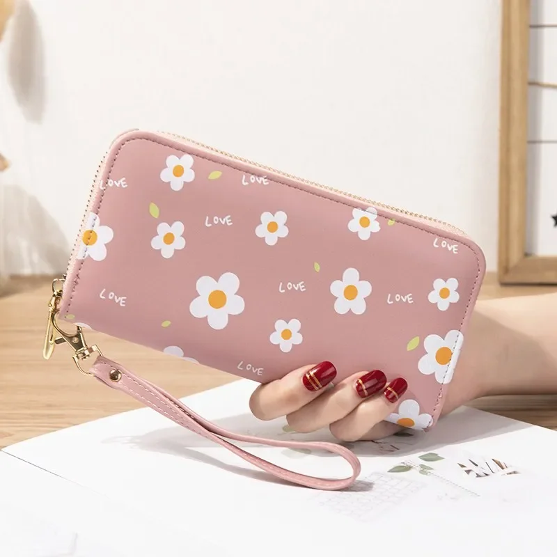 

Women Wallets Flower Long Zipper Coin Purse Card Holder Woman Handbags Billfold Wallet Purses Clutch Money Wristlet Bags Cartera