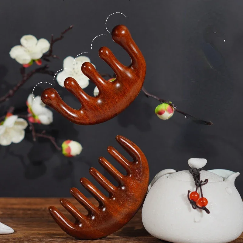 

Портативный Меридиан Массажная расческа из натурального сандалового дерева расческа для волос с тонкими зубьями для головы кожи головы