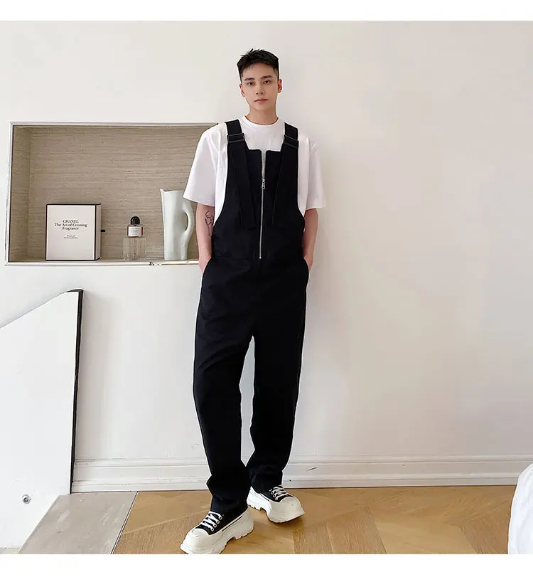 2022 Summer Cargo Jumpsuit Men Harajuku Fashion Overalls Street Casual  Techwear Wide Leg Overol Hombre| | - AliExpress