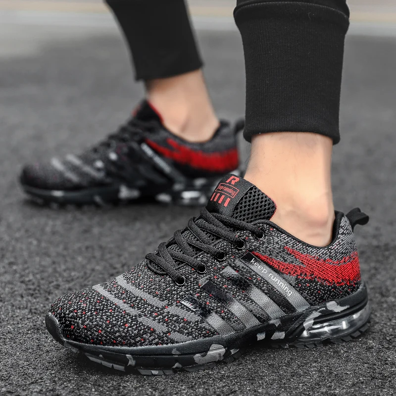 Golf Shoes for Men and Women Flat Walking Sneakers with Big Size Professional Red Gray