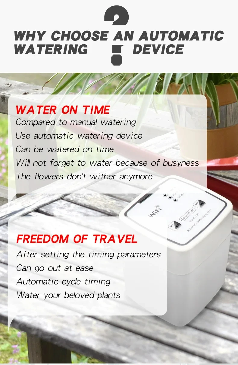 Description Picture 6 of itemWIFI Intelligent Watering Device  Drip Irrigation System Auto Water Timer Remote APP Controller Plants Flower Garden Tools