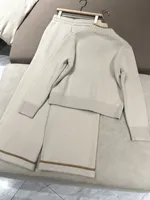 Veste ample à col rond et simple boutonnage, couleur contrastée, taille haute décontractée, pantalon à jambes larges, nouvel ensemble pour femmes, automne 4