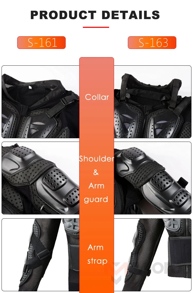 Motorcycle Body Armor Jacket Chest Back Protector Moto Motocross Racing Cycling MX Coat