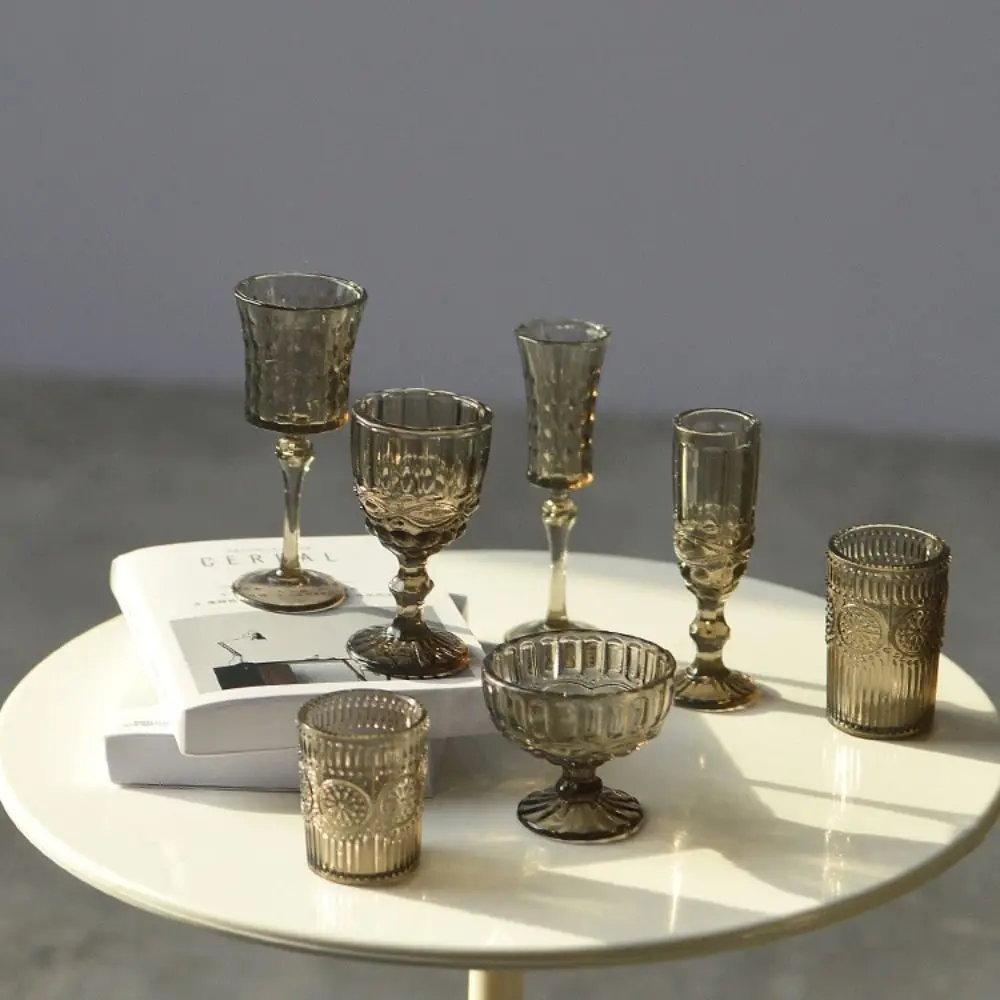 1/6 Scale Dollhouse Water Cup Champagne Glass Pretend Play Miniature Wine Glass Model Toys Scene Model Doll Kitchenware