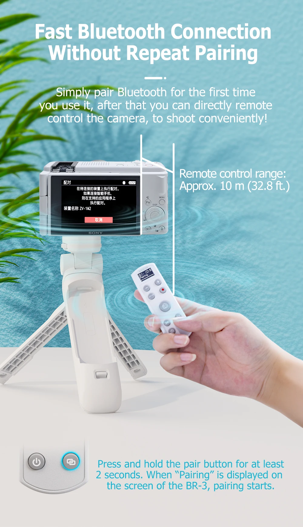 For Sony Camera Wireless Remote Control Rechargeable Shutter Release with OLED S
