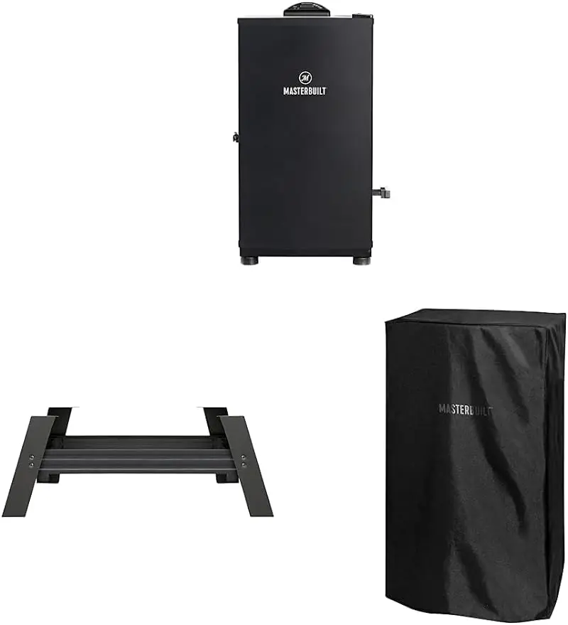 

Masterbuilt MB20071117 Digital Electric Smoker, 30", Black & MB20101114 Universal Leg Extension Kit, Black & MB20080210