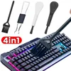 4 in 1 Keycap Puller Stainless Steel Keyboard Removal Tool for Mechanical Keyboard Clean Computer Cleaning Brush Fixing Kit 1