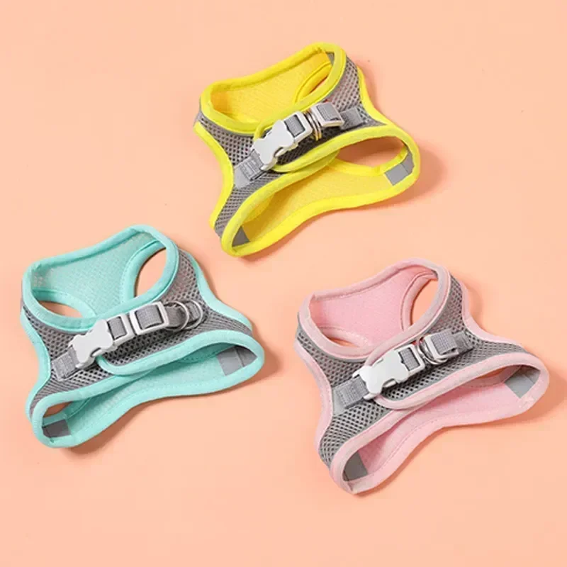 Pet Harness Harnesses Dogs Rope Puppy Dog Collar Clothes Vest Chest Reflective Breathable Adjustable Outdoor Walking Pet Supplies
