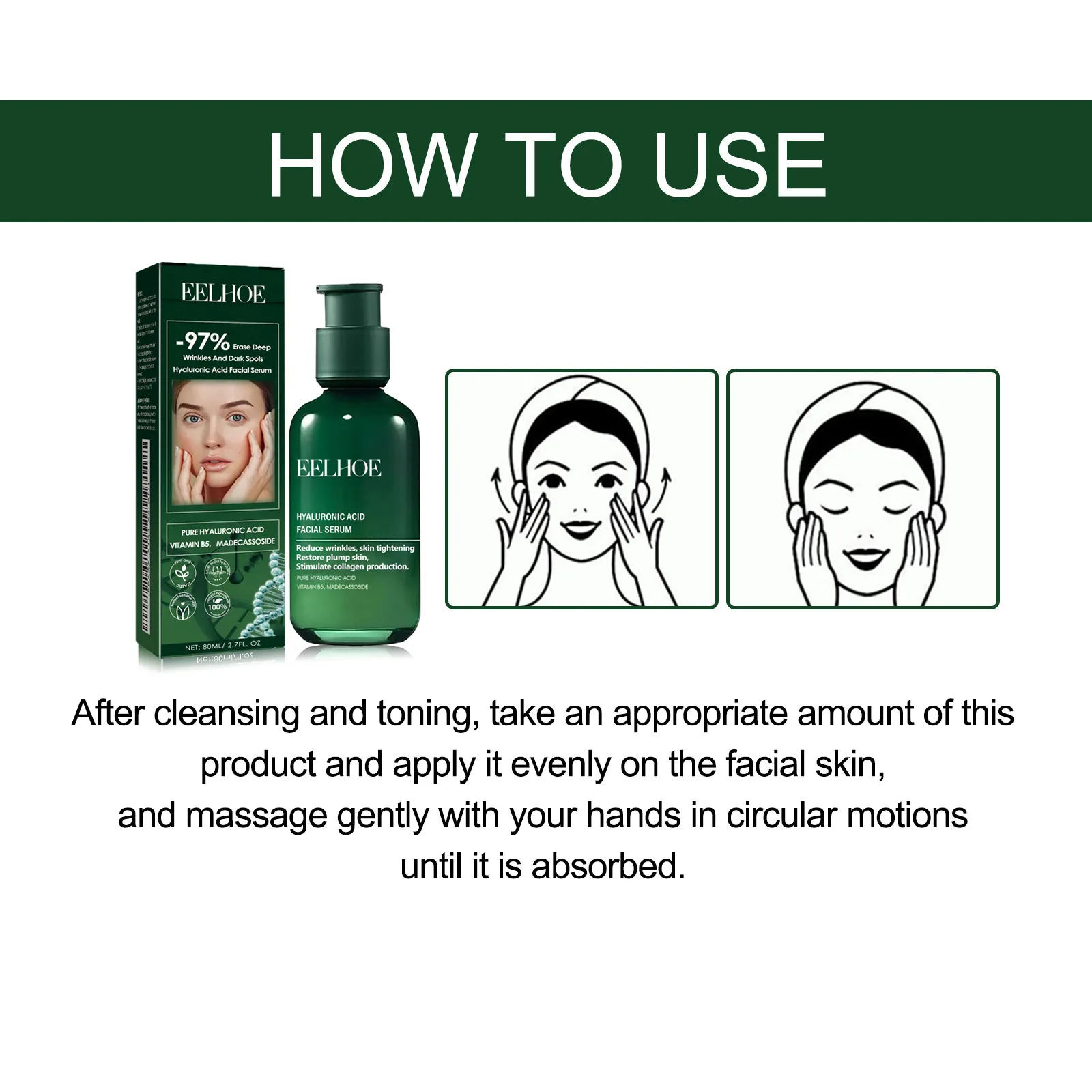 Pure Hyaluronic Acid Serum Wrinkle Remover Fade Fine Lines Dark Spots Shrink Pores Firming W-hitening Facial Rejuvenates Essence 6