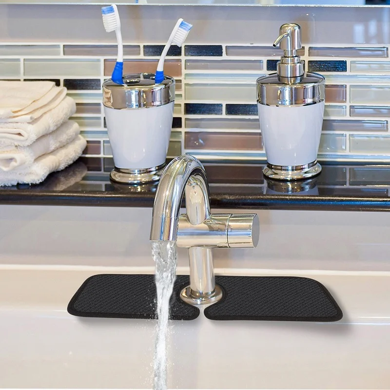 Kitchen Faucet Absorbent Mat Sink Splash Guard Microfiber Faucet Splash