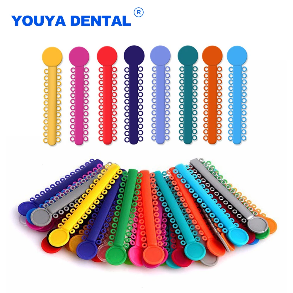 40 Sticks Orthodontic Dental Elastic Ligature Ties Colourful Bands for