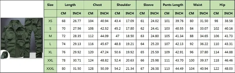 Summer Sets Mens Outdoor Breathable Multiple Pockets Combat Long Sleeve Shirts Cargo Pants Suits Male 6