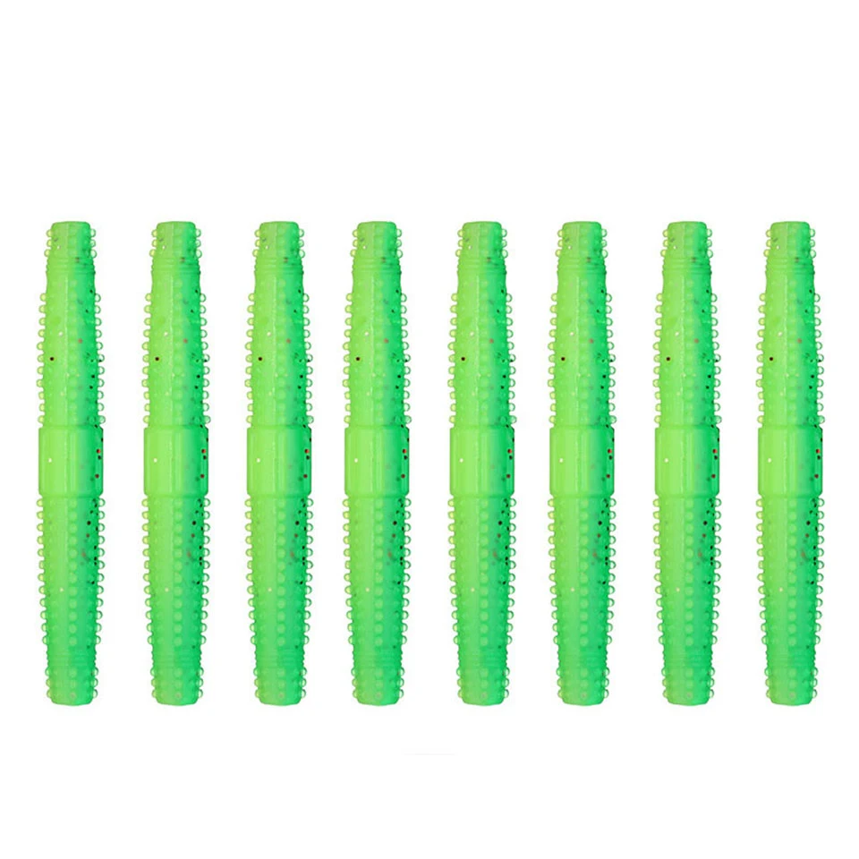 Loogdeel 8PCS 7cm/3.45g Tpr Ned Worm Fat Worm Finesse Rig Floating Swim Bait Stickbait Soft Fishing Lures Swimbait Bass Pike