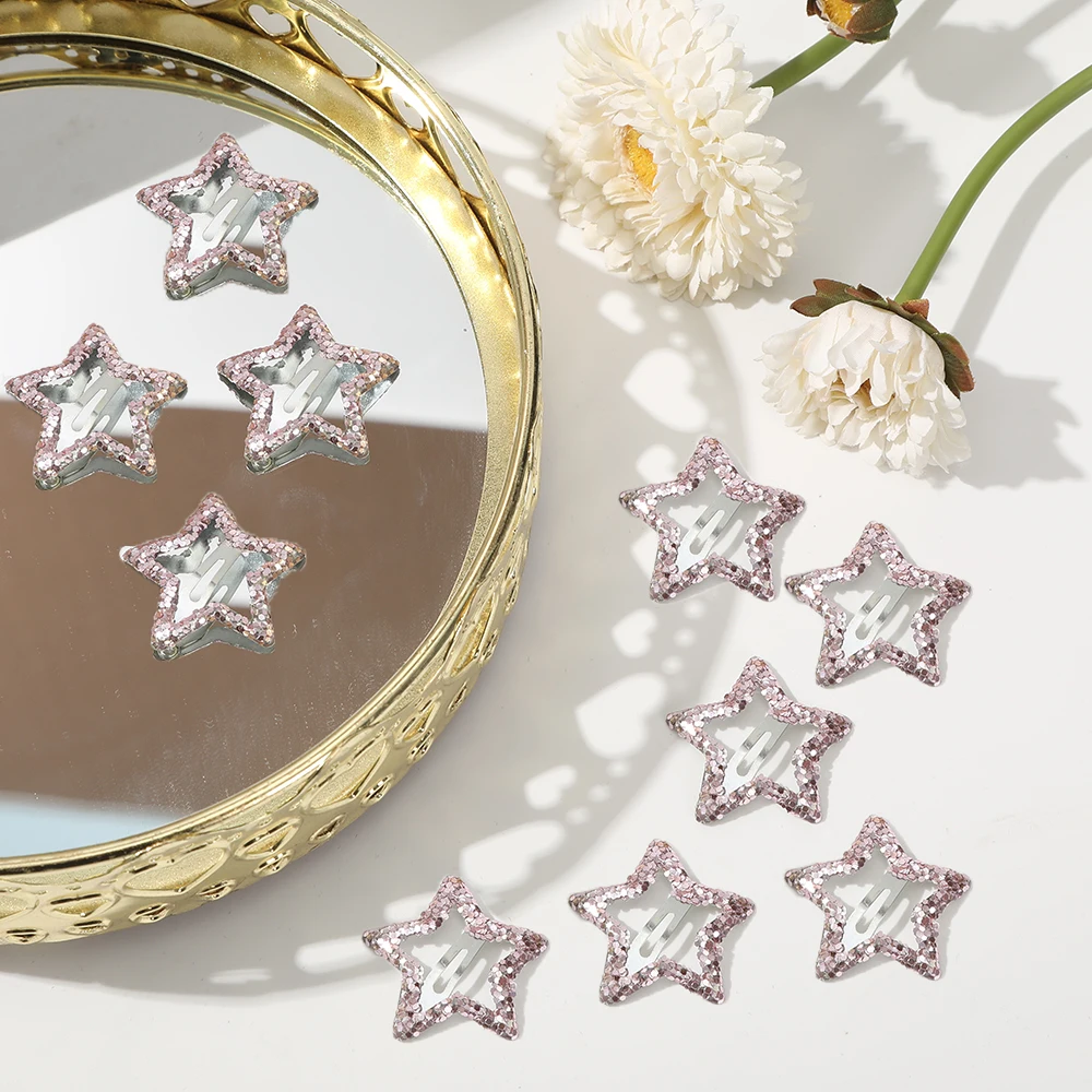Awaytr 5 pçs oco estrela grampos de cabelo estrela snap grampos doce headpiece presilhas de cabelo acessórios para o cabelo para meninas dropship