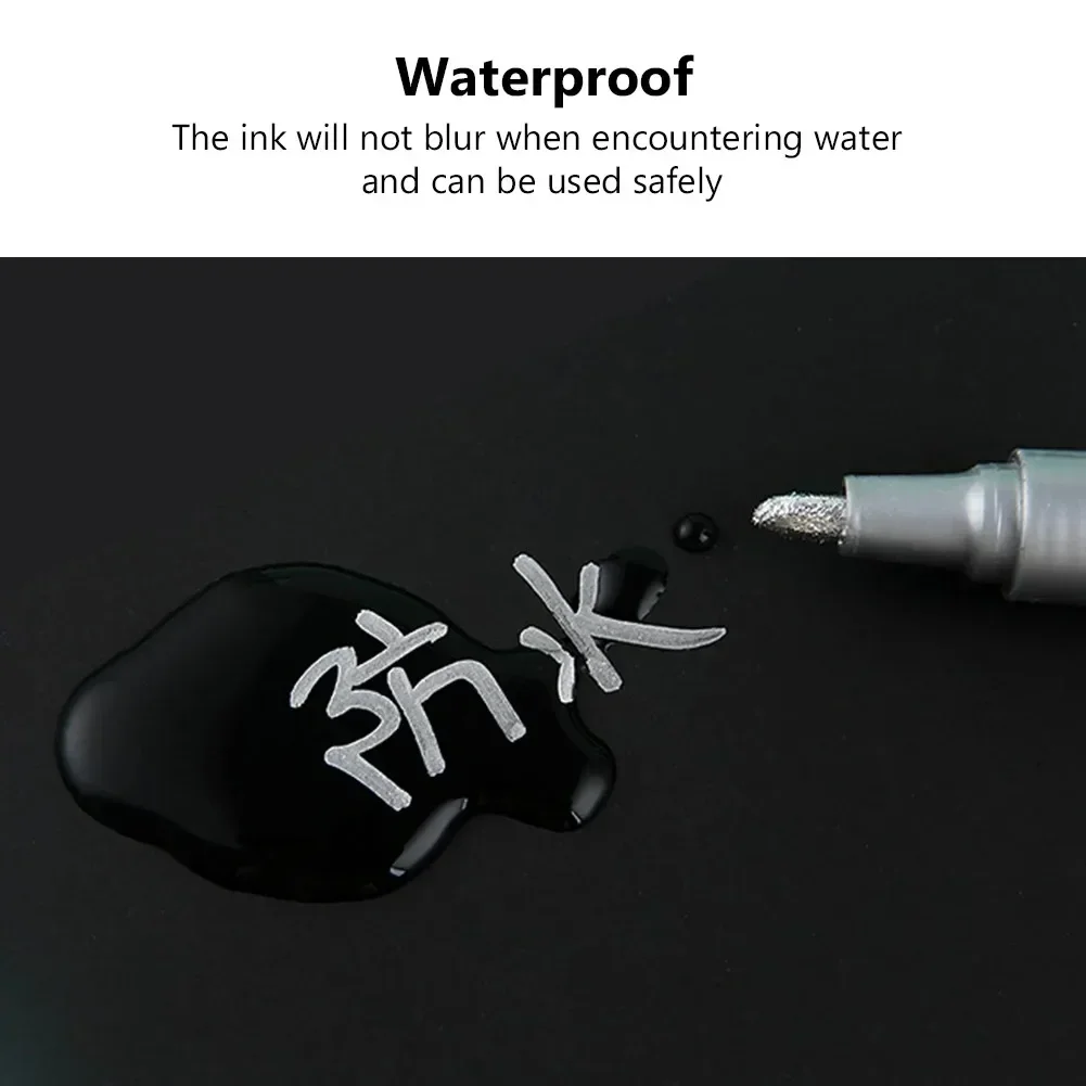 6 Pcs Permanent Paint Marker Waterproof Markers tire tread rubber fabric Paint metal 12 Colors marker pens