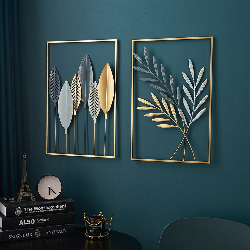 Retro decoração da casa metal macrame parede pendurado decoração sala de estar quarto escritório ferro arte ginkgo biloba decoração da parede quadro de imagem - 100 coisas lindas para a casa