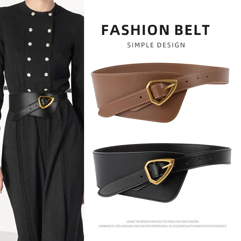 

2024 Best-selling Luxury Women Belt with Wide Waist Dress Leather Waist Girdle Simple Versatile Lady 4cm Designer Belts