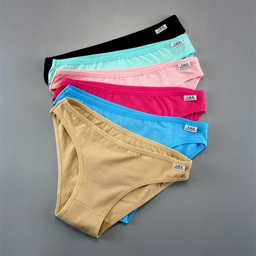 3PCS/Pack Ladies Cotton Panties Free Shipping Comfortable Female Underpants Simple Solid Candy Color Underwear