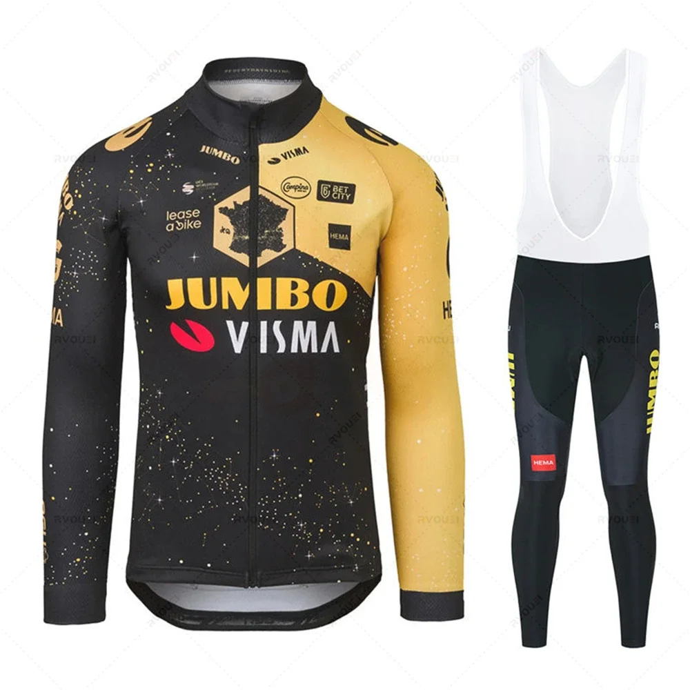 

Spring and Autumn Cycling Jersey 2024 Set Long Sleeve Clothing Suit Mens MTB Bike Road Pants Bib Maillot Ciclismo