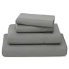 4/6Pcs 100% Bamboo Bed Sheet Set Luxury Smooth Bed Sheet Pillowcase Solid Color Bedding Set Double Queen Size Flat Fitted Sheets 1