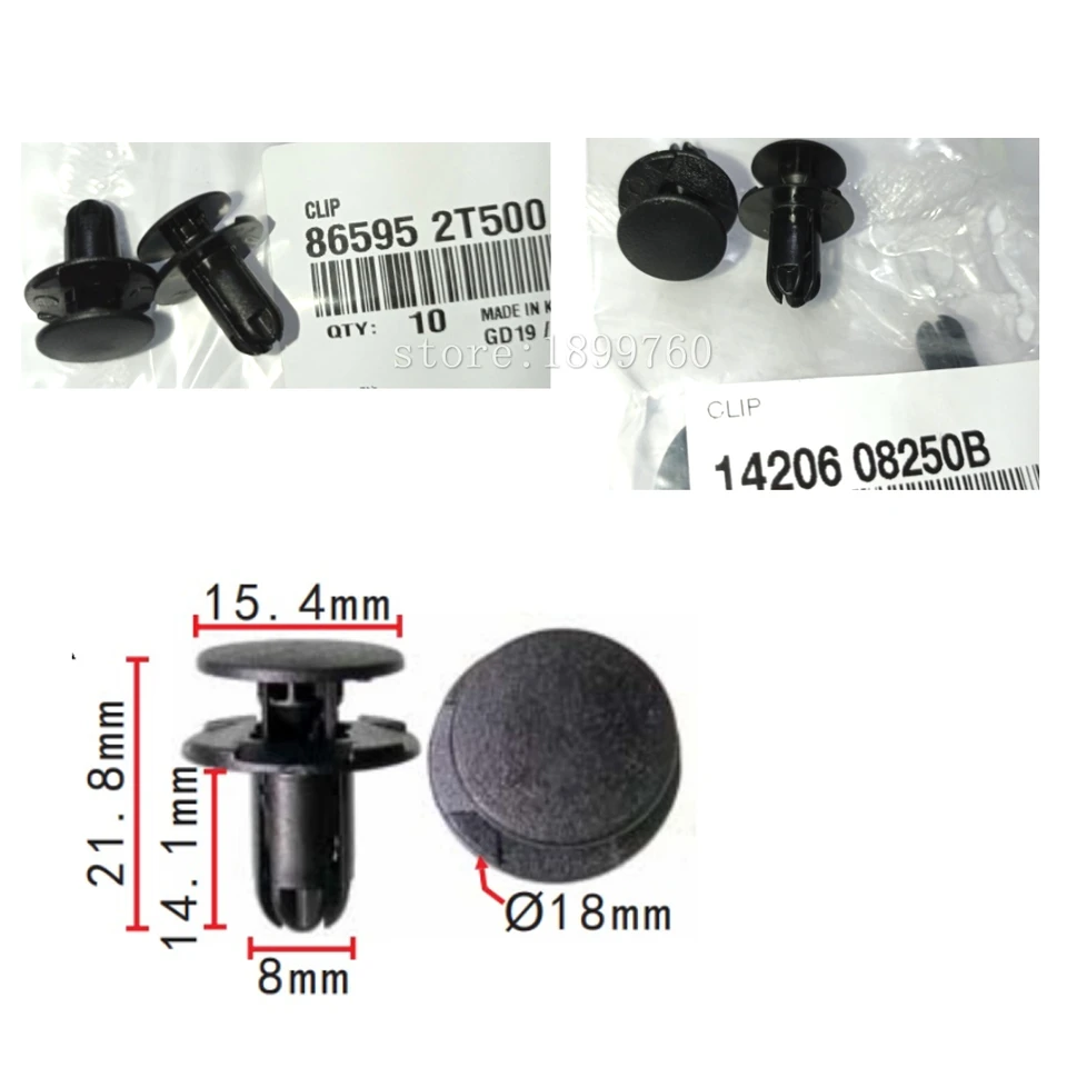 Kit De 10 Fixations Pour Pare-choc Avant Hyundai/Kia - Réf. 865952T500 - Facile à Installer