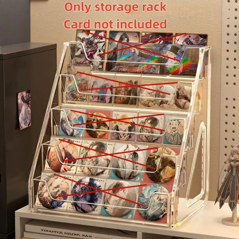 �� 3/4/5-stufiger Acryl-Präsentationsständer – transparentes, schräges Organizer-Rack für die Aufbewahrung von Visitenkarten, Flyern, Broschüren und Desktop – Detail 8