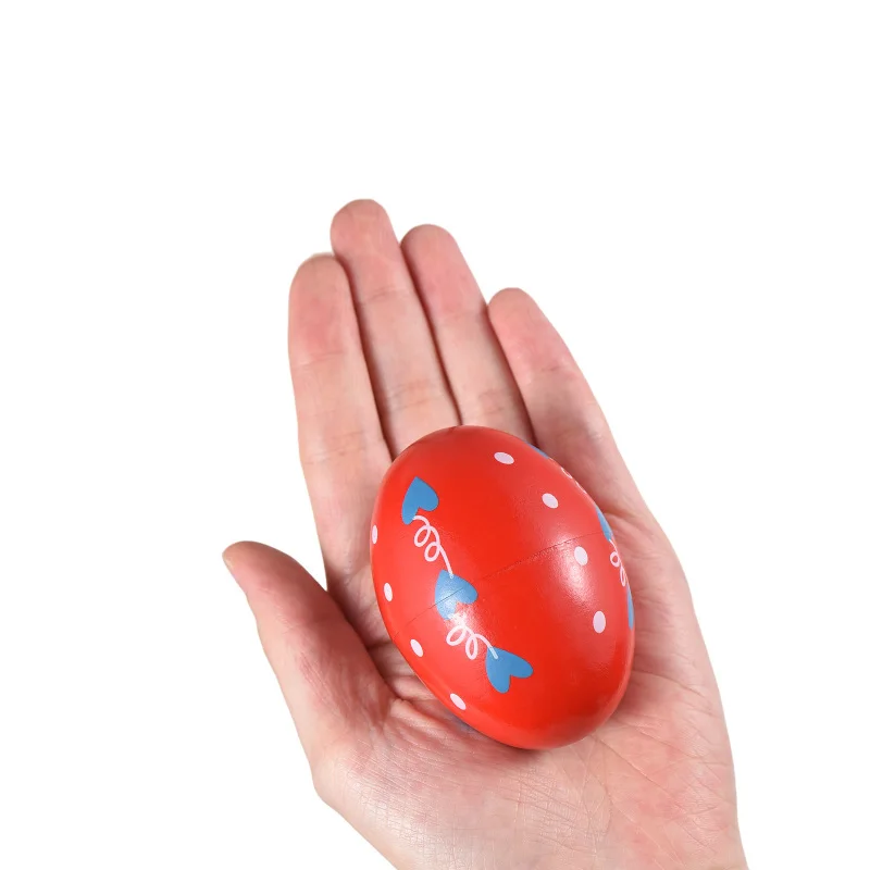 12 Pack Wooden Shake Egg Easter Egg Percussion Instrument Interesting Music Shake Eggs for Party Easter Gift
