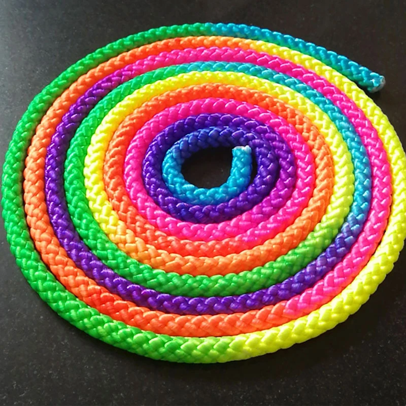 

Competition Yoga Indoor Outdoor Training Rainbow Colour Polyester Exercise Fitness Artistic Gymnastics Jump Rope For Sports