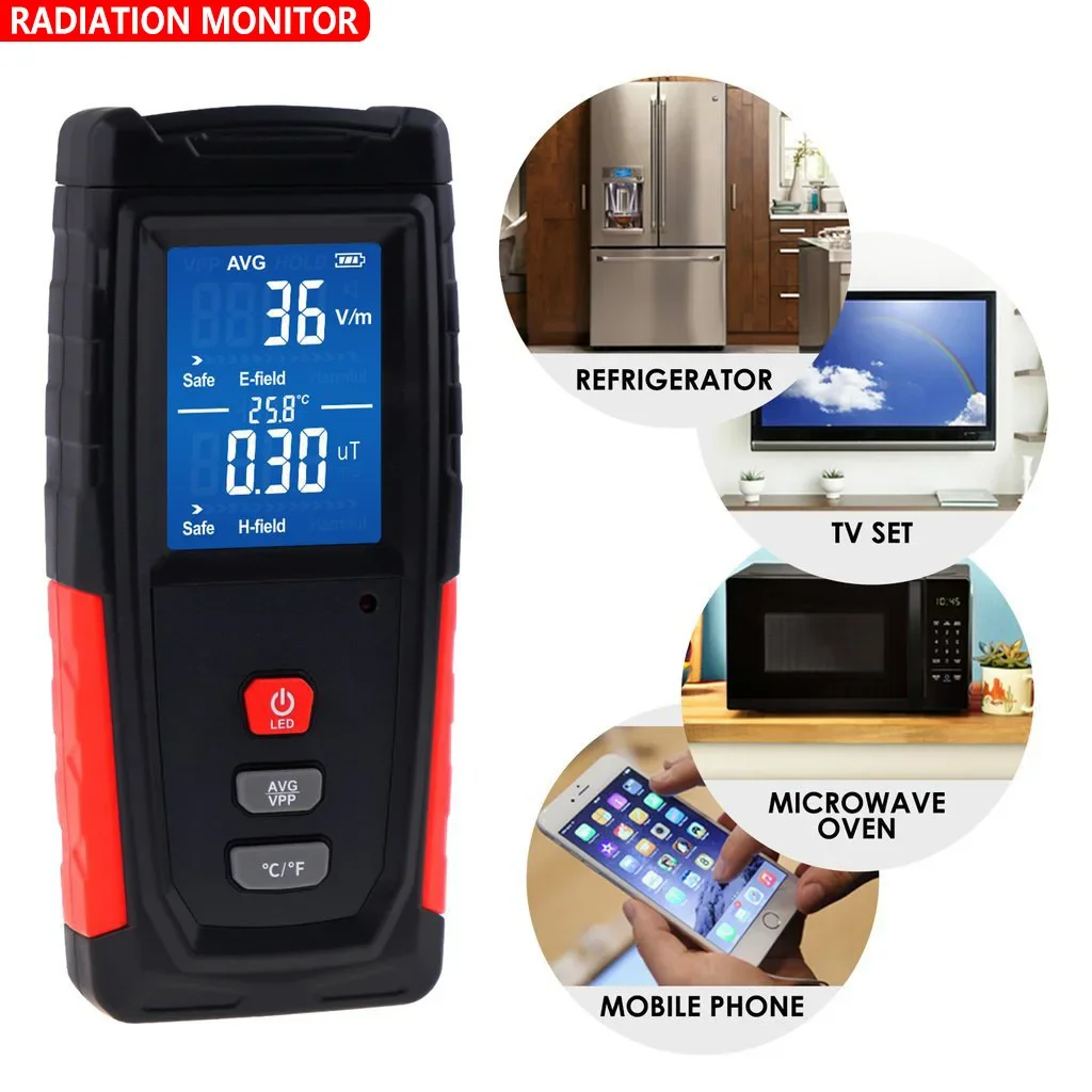 Electromagnetic Radiation Detector WT3121 Electromagnetic Radiation Tester Anti-Radiation Monitor For Household Appliances