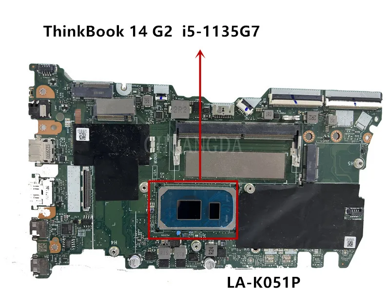 

LA-K051P Mainboard For Lenovo ThinkBook 14 G2 15 G2 ITL Laptop Motherboard With CPU SRK01 i5-1135G7 RAM 8G 100% Test working