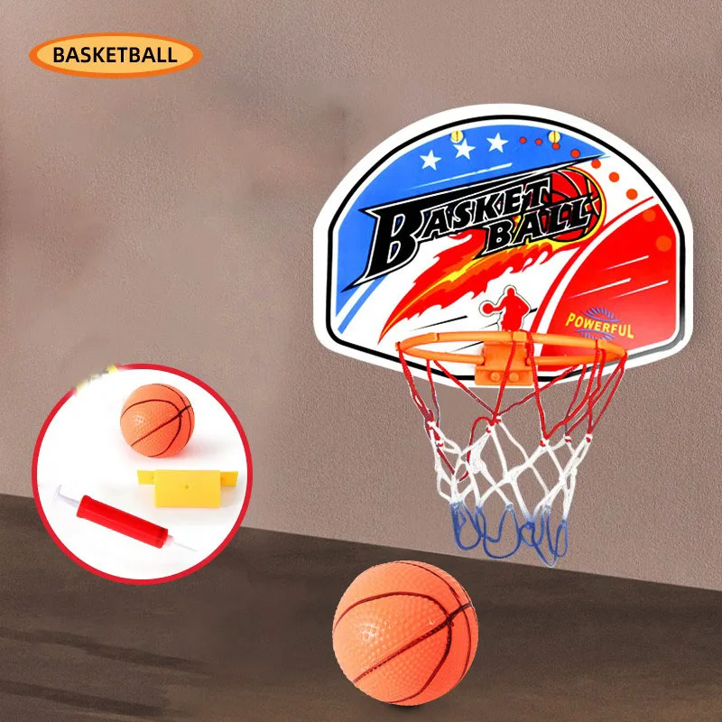 Indoor Children Game Kids Mini Home Exercise Basketball Hoop Set Wall Frame Stand Basket Hanging With 1 Ball 1 Inflatable Pump