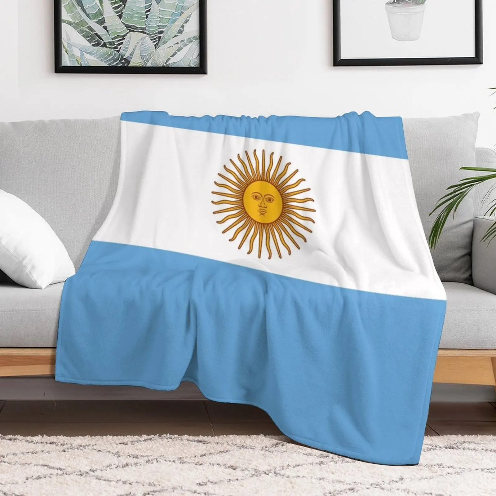 Flag of Argentina Throw Blanket Sofa Quilt Polar Large Blankets 5