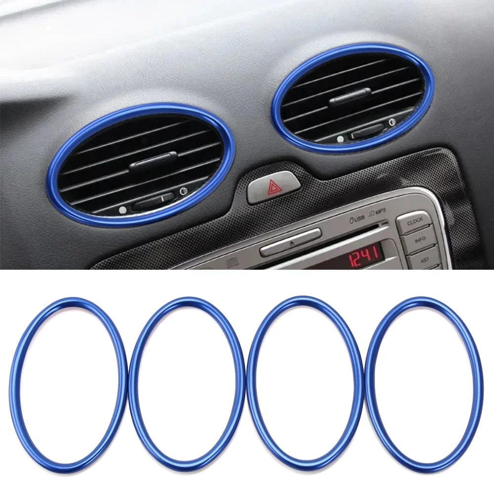 Auto Klimaanlage Trim Outlet Dekoration Kreis Ring Aufkleber Für Ford Focus 2 MK2 2005-2013 auto zubehör – Detail 4