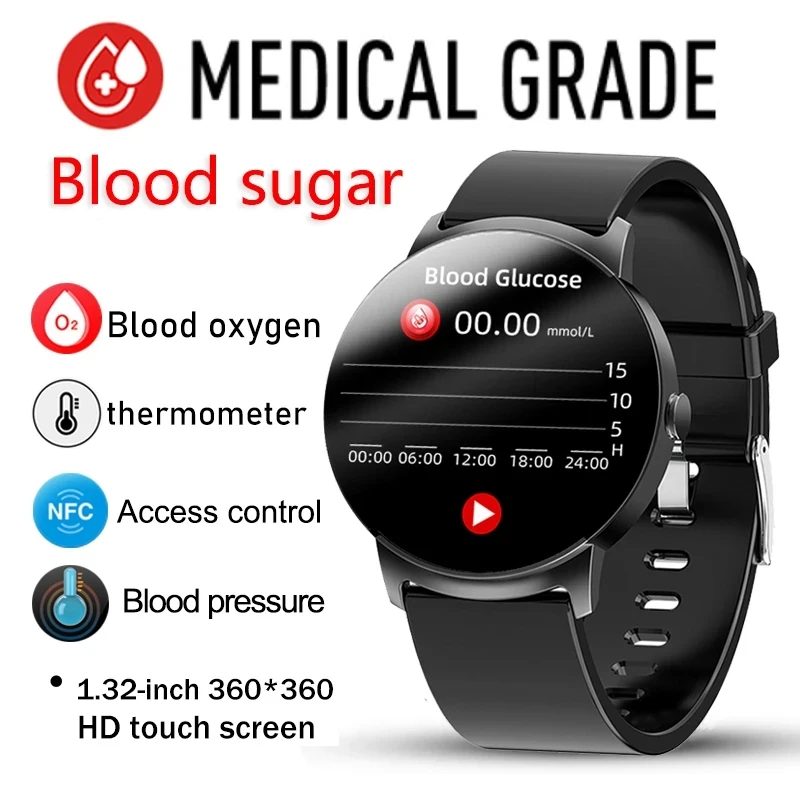 Sacosding Nfc Noninvasive Blood Glucose Smart Watch Blood Pressure