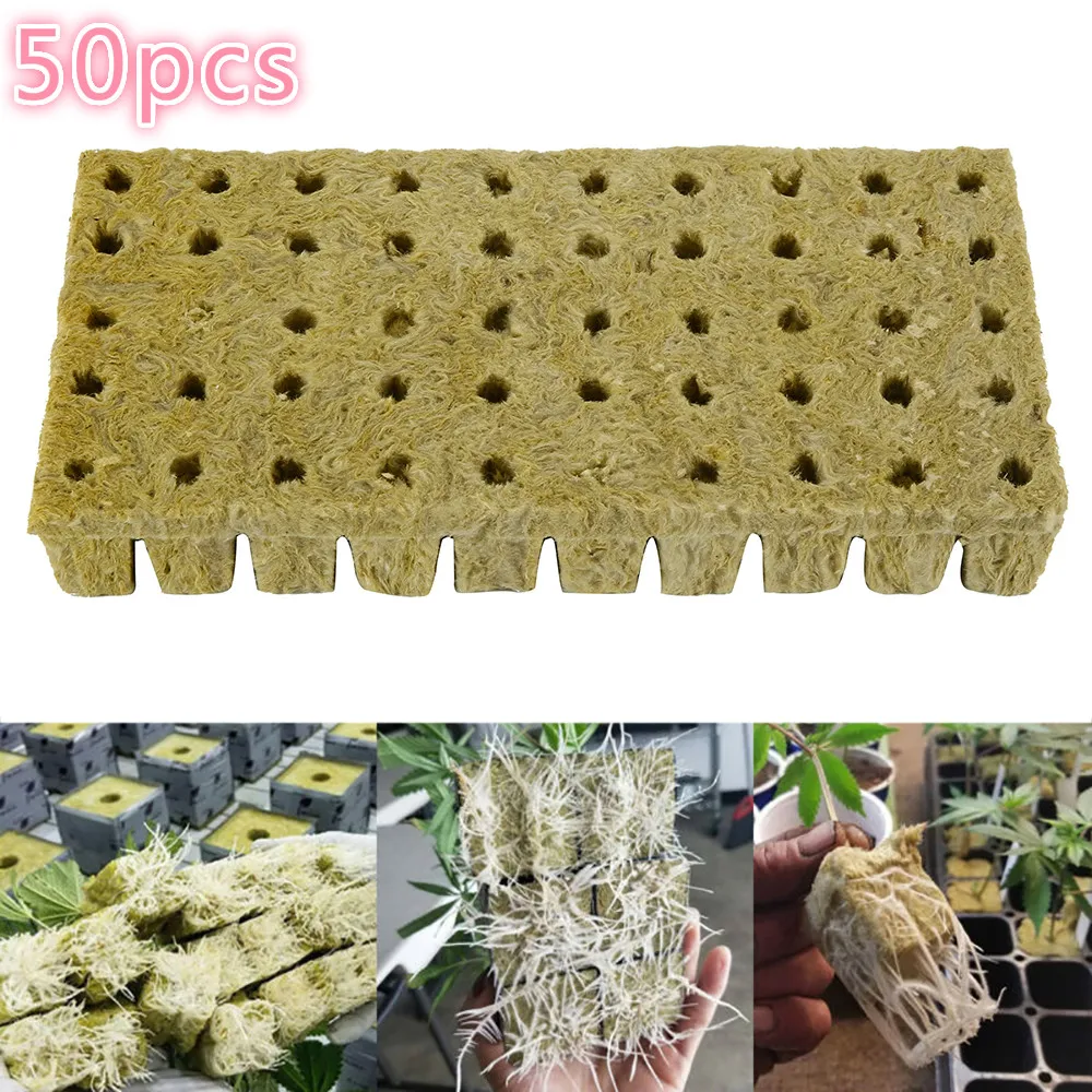 50pcs Plant Starter Grow Plug Cubes Base Practical Cubes for Garden Greenhouse Orchard Sun Room Hydroponic Applications